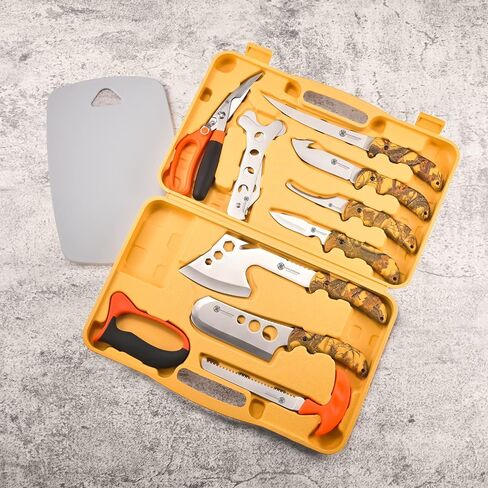 Hunting Deer Knife Set Field Dressing Kit Butcher Game Processor Set, 12 pc in Kuwait