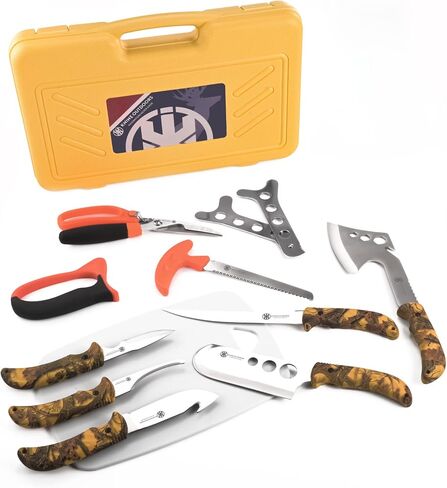 Hunting Deer Knife Set Field Dressing Kit Butcher Game Processor Set, 12 pc in Kuwait