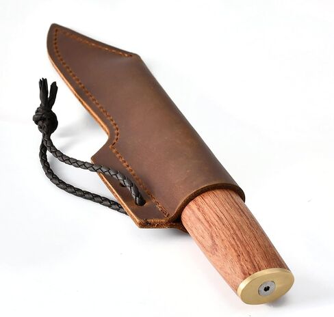 Norse Tradesman Viking Seax Knife – Full Tang Fixed Blade, Rosewood Handle & Genuine Leather Sheath – 8.3" Camping, Bushcraft & Hunting Knife in Kuwait