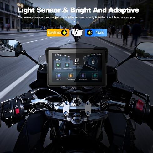 نظام ملاحة GPS للدراجات النارية مقاس 7 بوصات مقاوم للماء مع CarPlay Android Auto، CarPlay للدراجات النارية مع TPMS، BSD Blind Spot Radar يدعم 256 جيجابايت للموتو in Kuwait
