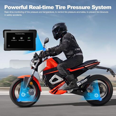 نظام ملاحة GPS للدراجات النارية مقاس 7 بوصات مقاوم للماء مع CarPlay Android Auto، CarPlay للدراجات النارية مع TPMS، BSD Blind Spot Radar يدعم 256 جيجابايت للموتو in Kuwait