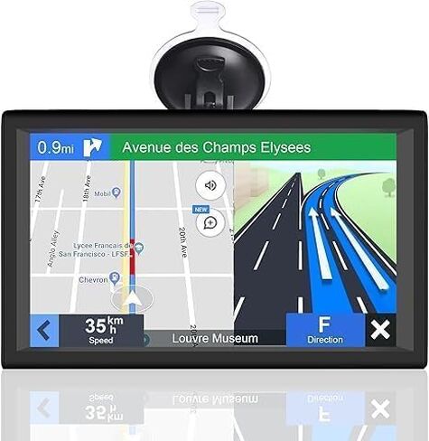 Car GPS Navigation Truck RV, 9 inch Touch Screen Latest 2026 Map, Real Voice Spoken Turn-by-Turn Direction Reminding Navigation System for Cars, Vehicle GPS with Speed and Red Light Warning (Black) in Kuwait