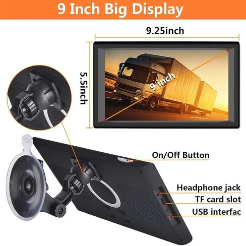 Car GPS Navigation Truck RV, 9 inch Touch Screen Latest 2026 Map, Real Voice Spoken Turn-by-Turn Direction Reminding Navigation System for Cars, Vehicle GPS with Speed and Red Light Warning (Black) in Kuwait