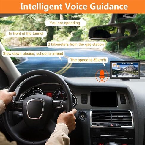 Car GPS Navigation Truck RV, 9 inch Touch Screen Latest 2026 Map, Real Voice Spoken Turn-by-Turn Direction Reminding Navigation System for Cars, Vehicle GPS with Speed and Red Light Warning (Black) in Kuwait
