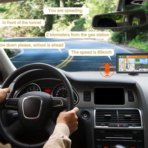 Car GPS Navigation Truck RV, 9 inch Touch Screen Latest 2026 Map, Real Voice Spoken Turn-by-Turn Direction Reminding Navigation System for Cars, Vehicle GPS with Speed and Red Light Warning (Black) in Kuwait