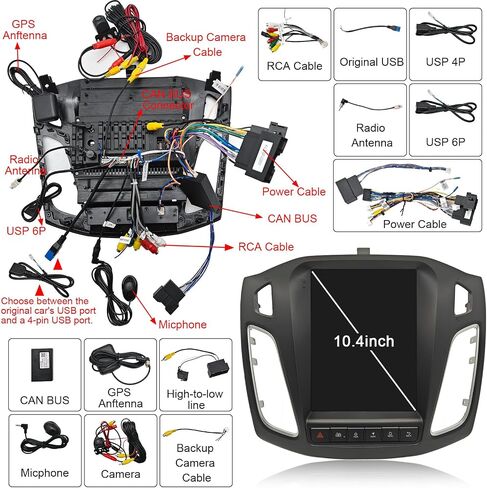 10.4" Vertical Android Head Unit Car Stereo for Ford Focus 2012-2018 in Saudi Arabia