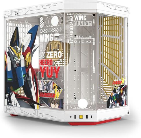 HYTE Y70 Gundam Wing Official Licensed - Mid-Tower ATX Gaming PC Desktop Case - Panoramic Tempered Glass - Dual Chamber - High Airflow Chassis - PCIE 4.0 Riser Cable Included - White in Kuwait