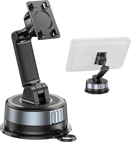 APPS2Car CarPlay Screen Mount for Dashboard & Windshield, Twist-Lock Suction Cup with Dual-Axis Adjustable Arm, Tool-Free Installation, Compatible with 7-11" Portable CarPlay Screens, Dash Cams & GPS in Saudi Arabia