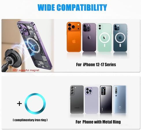 Magnetic Gooseneck Phone Holder for Bed, for MagSafe Phone Holder Mount Stand Flexible Goosebeck Arm with Clamp Clip Mount for Desk Bedside for iPhone 17/16/15/14/13/12 and Others in Kuwait