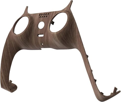 eXtremeRate Wood Grain Decorative Trim Shell Compatible with p s 5 Controller, Soft Touch DIY Replacement Clip Shell, Custom Plates Cover Compatible with p s 5 Controller with Accent Rings in Saudi Arabia