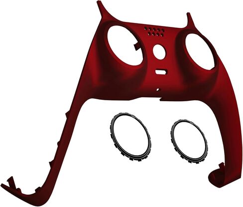 eXtremeRate Scarlet Red Decorative Trim Shell Compatible with p s 5 Controller, Soft Touch DIY Replacement Clip Shell, Custom Plates Cover Compatible with p s 5 Controller with Accent Rings in Saudi Arabia