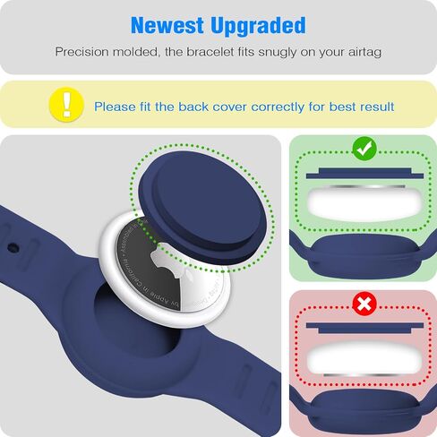 Waterproof AirTag Bracelet for Kids, Cut Cartoon Air Tag Holder for Kids with Full Coverage Hidden Design, Silicone Airtag Wristband for Child - Blue in Kuwait