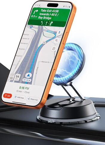 Carbon-Fiber Reinforced Car Phone Holder for MagSafe [78+LBS Ultra Grip | 2400gf Magnetic Power] 360° Foldable Car Mount Cell Phone Holders for Your Car for iPhone 17-12 All Smartphones, Carbon Fiber in Saudi Arabia