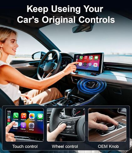 محول CarPlay اللاسلكي لجهاز iPhone - لا يوجد تأخير صوتي، اتصال تلقائي - تحويل سلك المصنع إلى CarPlay اللاسلكي - Bluetooth 5.3 و5 جيجا هرتز Wi-Fi - التوصيل والتشغيل (يتضمن USB A/C) in Kuwait