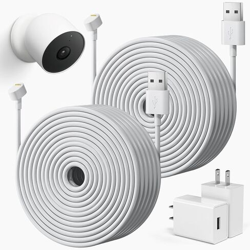 2 Pack 7.5M/25FT Charging Cable for Google Nest Cam Battery 2nd Generation in Saudi Arabia