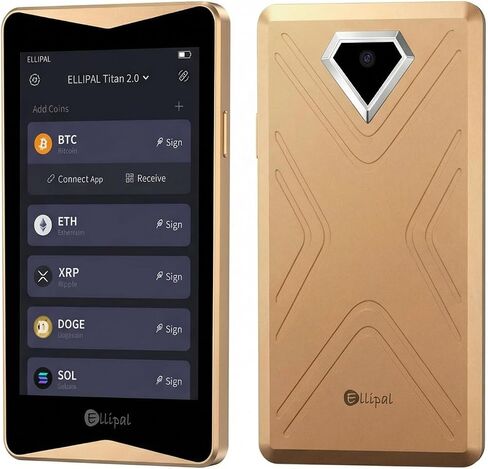 ELLIPAL Titan 2.0 Air-Gapped Crypto Wallet – Cold Wallet for Bitcoin, ETH, SOL, XRP, NFT & 10,000+ Coins and Tokens – Trusted Cold Storage Hardware Wallet in Kuwait
