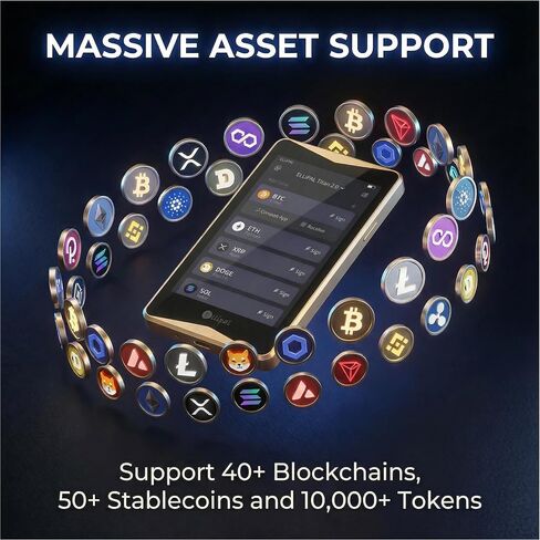 ELLIPAL Titan 2.0 Air-Gapped Crypto Wallet – Cold Wallet for Bitcoin, ETH, SOL, XRP, NFT & 10,000+ Coins and Tokens – Trusted Cold Storage Hardware Wallet in Kuwait