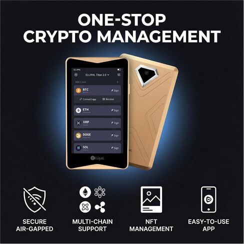 ELLIPAL Titan 2.0 Air-Gapped Crypto Wallet – Cold Wallet for Bitcoin, ETH, SOL, XRP, NFT & 10,000+ Coins and Tokens – Trusted Cold Storage Hardware Wallet in Kuwait