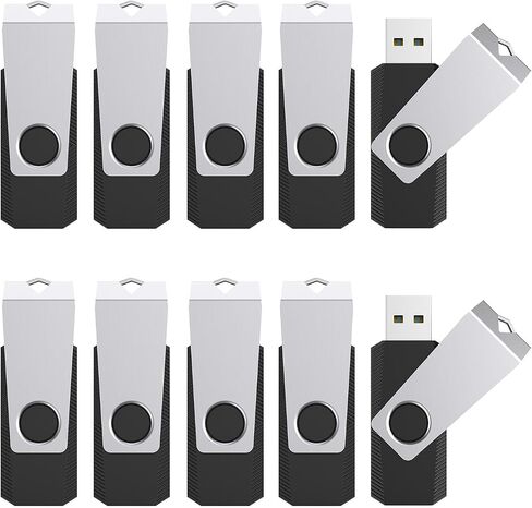 TOPESEL 5 Pack 32GB USB Flash Drives Flash Drive Flash Memory Stick Swivel USB 2.0 (32Gig, 5PCS, Black) in Kuwait