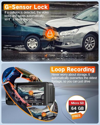WECOOL 4K UHD 3 Channel Dash Cam Front and Rear Inside in Saudi Arabia