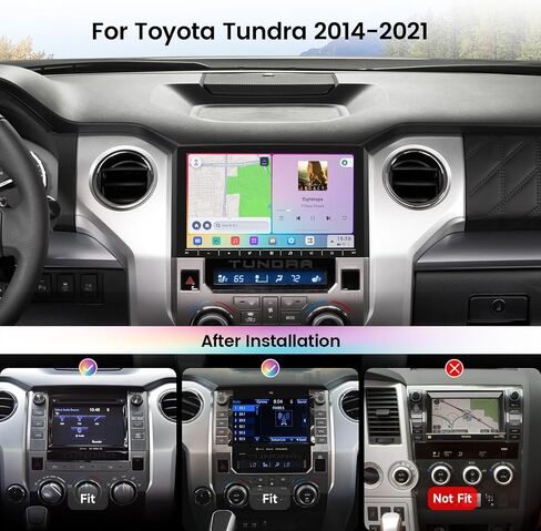 ستيريو لترقية تويوتا تندرا 2014-2021 | راديو 8+256 جيجابايت، Qualcomm 665، Carplay اللاسلكي، Android Auto، BT 5.0 GPS Nagivation، 4GLTE، DTS، جيروسكوب، مجموعة التوصيل والتشغيل in Kuwait