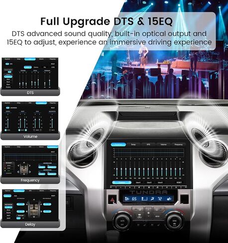 ستيريو لترقية تويوتا تندرا 2014-2021 | راديو 8+256 جيجابايت، Qualcomm 665، Carplay اللاسلكي، Android Auto، BT 5.0 GPS Nagivation، 4GLTE، DTS، جيروسكوب، مجموعة التوصيل والتشغيل in Kuwait
