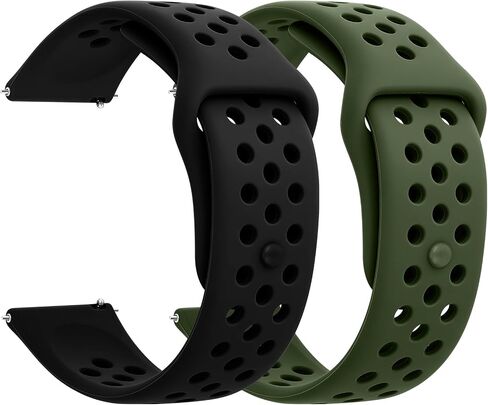 Tiptops 2 Pack Soft Silicone Watch Band Compatible with Amazfit Bip 6/Bip 5/Active Max/Bip Max/Balance 2/Balance,22MM Quick Release Replacement Sports Strap for Amazfit GTR 4/3/Cheetah 2 Ultra Women Men in Saudi Arabia