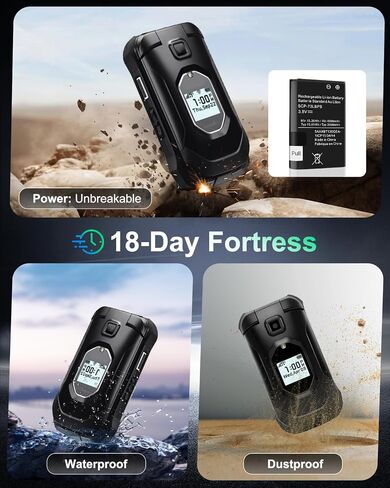 【4000 مللي أمبير في الساعة】 بطارية SCP-73LBPS، بطارية بديلة مطورة عالية السعة لهاتف Kyocera DuraXV Extreme E4810 Verizon Flip Phone SCP73LBPS in Kuwait