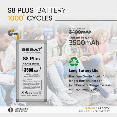 Battery for Samsung Galaxy S8 Plus,3500mAh High Capacity Battery in Kuwait
