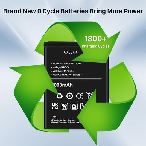 3000mAh Battery for BTE-1400,Ultra High Capacity Replacement Battery for Verizon Orbic Journey V RC2200L in Kuwait