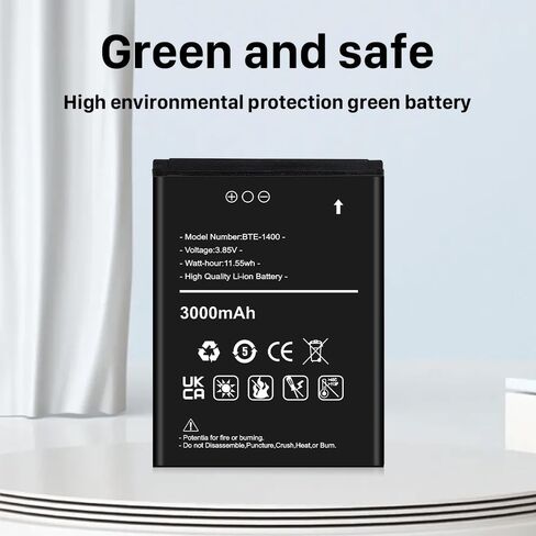 3000mAh Battery for BTE-1400,Ultra High Capacity Replacement Battery for Verizon Orbic Journey V RC2200L in Kuwait