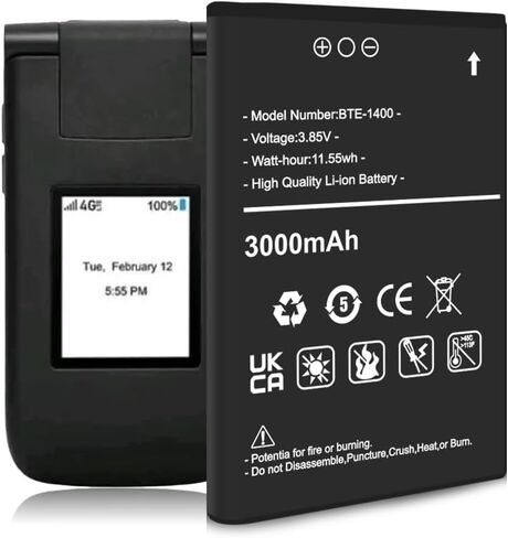 3000mAh Battery for BTE-1400,Ultra High Capacity Replacement Battery for Verizon Orbic Journey V RC2200L in Kuwait