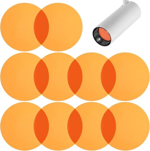 SHINEOFI 20pcs Warm Light Filter Film, Self-adhesive Translucent Gel Color Filters for Led Lamps, Ceiling Spotlights, Mood Lighting, Round Peel And Stick Stickers for Home And Office in Saudi Arabia