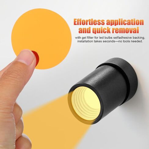 SHINEOFI 20pcs Warm Light Filter Film, Self-adhesive Translucent Gel Color Filters for Led Lamps, Ceiling Spotlights, Mood Lighting, Round Peel And Stick Stickers for Home And Office in Saudi Arabia