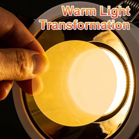 SHINEOFI 20pcs Warm Light Filter Film, Self-adhesive Translucent Gel Color Filters for Led Lamps, Ceiling Spotlights, Mood Lighting, Round Peel And Stick Stickers for Home And Office in Saudi Arabia