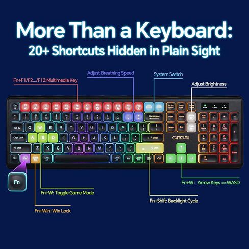 Computer Keyboard and Mouse Wireless,Rechargeable Gaming LED Keyboard Combo in Saudi Arabia