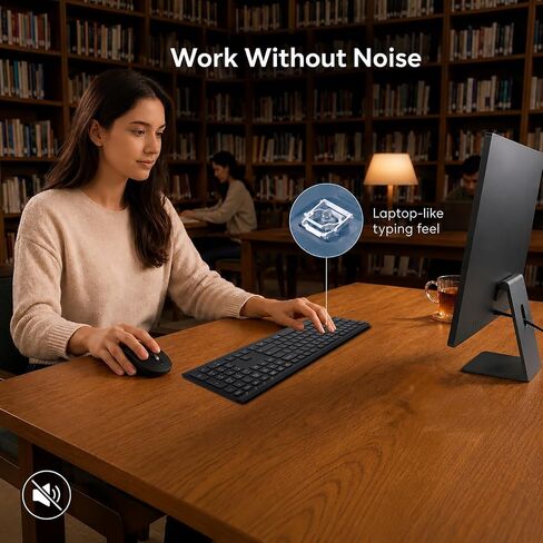 Wireless Keyboard and Mouse Combo, Multi-Device, Silent (Black) in Saudi Arabia