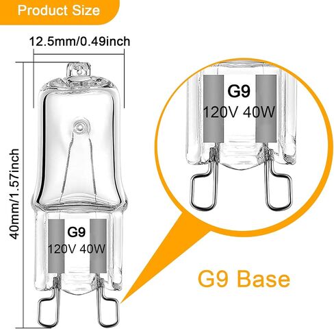 G9 Halogen Light Bulb 40W for Whirlpool Microwave Oven, Whirlpool Over The Stove Range Microwave, Replace W10709921 (4 Pack) in Saudi Arabia