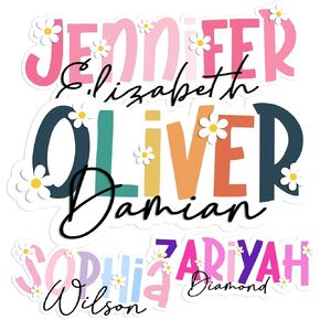 Custom Daisy Name Sticker Personalized Waterproof Vinyl Decal or Magnet in Saudi Arabia