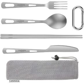 Titanium Ultralight Flatware Set, Fork, Spoon and Knife Chopsticks with Bag in Saudi Arabia