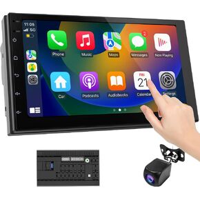 Haudio 2 Din Car Radio with Wireless CarPlay & Android Auto, 7 Inch Touchscreen Car Stereo with Mirror Link,Android 13,Voice Control, FM/RDS, 25 Sets UI Fit All Cars,with Rear View Camera (2+32G) in Saudi Arabia