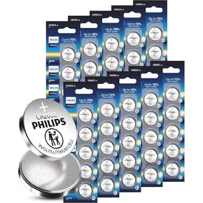 PHILIPS CR2032 3V Lithium Cell Battery 50 Pack, 10 Year Shelf Life in Saudi Arabia