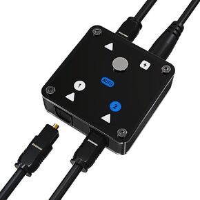 2 in 1 Out Optical Audio Switcher with Auto-Switching, Toslink 2x1 in Saudi Arabia