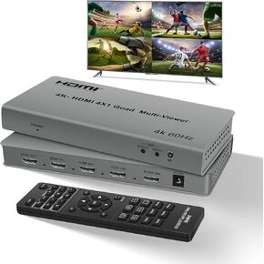 4K@60Hz HDMI Multiviewer 4 in 1 Out with Remote, 8 Viewing Modes, PIP in Kuwait