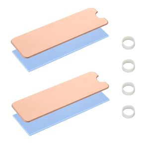 ELUTENG M.2 SSD Heatsink Copper 2Set Silicone Pad 2280 Hard Drive Colling Fin with NVMe SSD Thermal Pad NVMe Disk Heat Speader with White Rubber Straps for PC / PS5 / M.2 PCIE/NVMe/M.2 SATA SSD in Kuwait