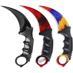 3 Pieces Karambit Knife Fixed Blade Knives,Outdoor Hunting Knife with Sheath and Cord, Suitable for Hiking, Adventure, Survival and Collection (Green Black Color) in Saudi Arabia