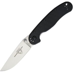 Ontario Knife Company Rat 2, Satin D2 Tool Steel Drop-Point Blade Folding Pocket Knife, Black Handle Liner Lock Knife, Everyday Carry Knife – ON8828 in Saudi Arabia