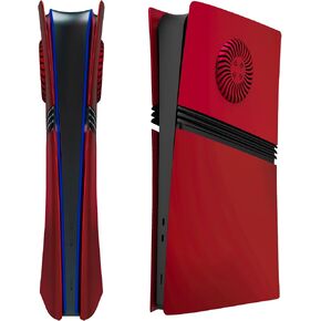 Cover Plates for PS5 Pro Digital Edition with Cooling Vent, PS5 Pro Faceplate ABS Hard Shockproof Anti-Scratch Dustproof Protective Plates, Replacement Side Shell Skin Case for PlayStation 5 Pro -Red in Saudi Arabia