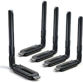 مجموعة جهاز إرسال واستقبال HDMI لاسلكي من PWAYTEK، نطاق طويل 5 جيجا هرتز 1148 قدمًا (350 مترًا)، التوصيل والتشغيل 1080 بكسل عالي الدقة، TX+RX (قابل للتوسيع إلى 6 شاشات)، متوافق مع الكمبيوتر المحمول/الكاميرا/DSLR/جهاز العرض/التلفزيون عالي الدقة، أخضر in Kuwait