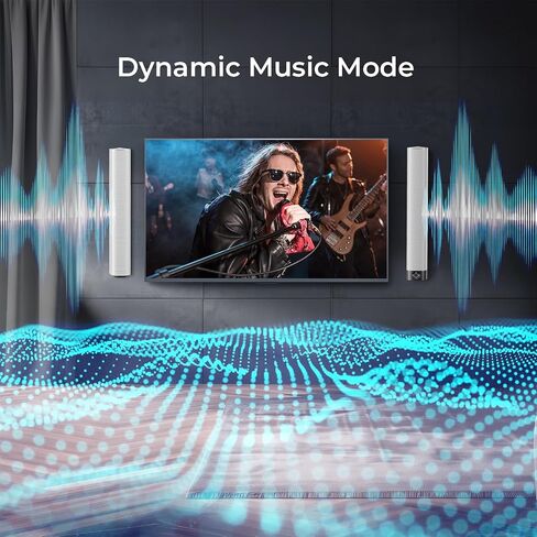 Sound Bar for Smart TV, 80W Soundbar with Bluetooth/ARC/Opt/AUX Connect, Dynamic Volume Boost, 3 Equalizer Modes, 2 in 1 Detachable Soundbar for TV/PC/Gaming/Projectors in Kuwait